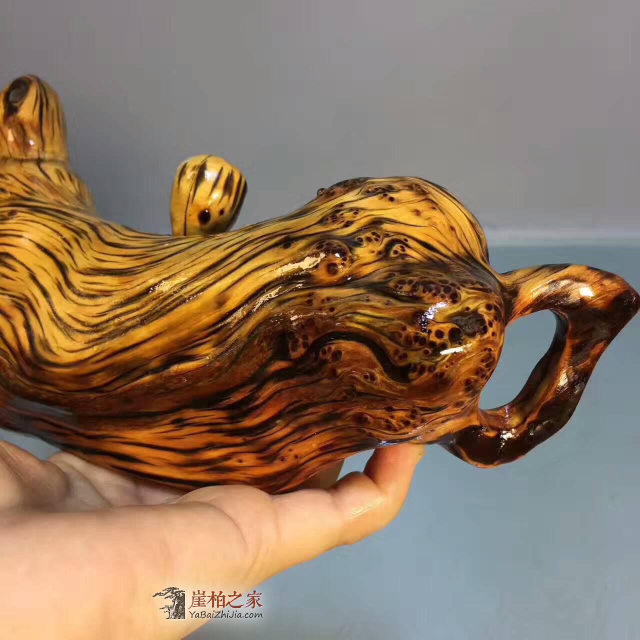 崖柏太行虎皮纹小工艺品《把把壶》造型可爱适合把玩-2