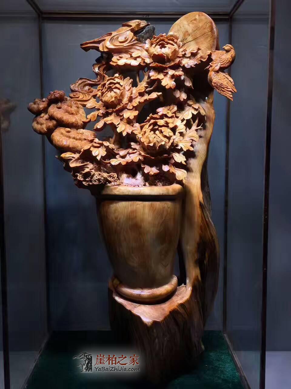 独一无二的崖柏大型花瓶造型根雕 客厅装饰大气有品-7