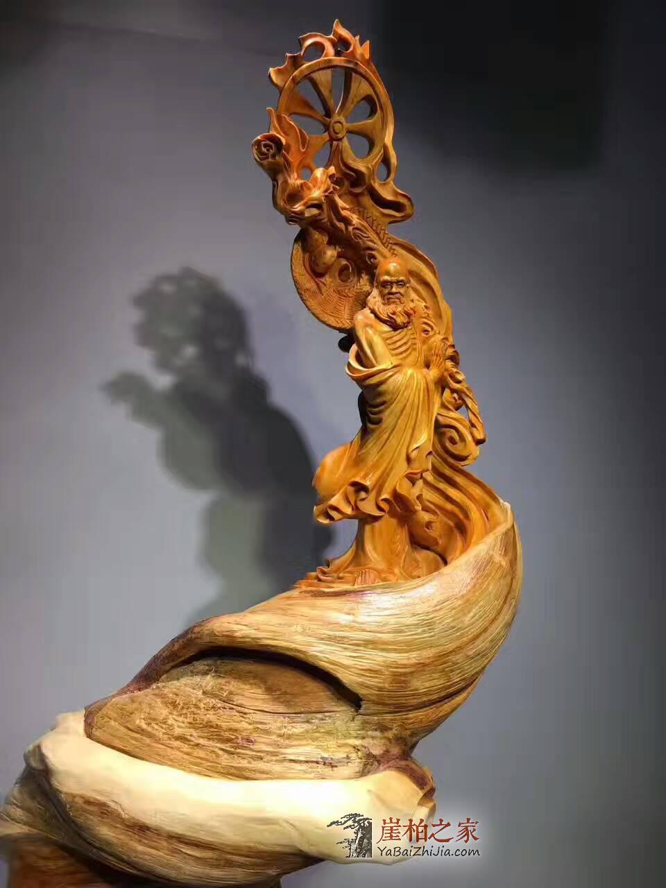 极富禅意天然随形根艺作品《达摩》超级难得的精品-7
