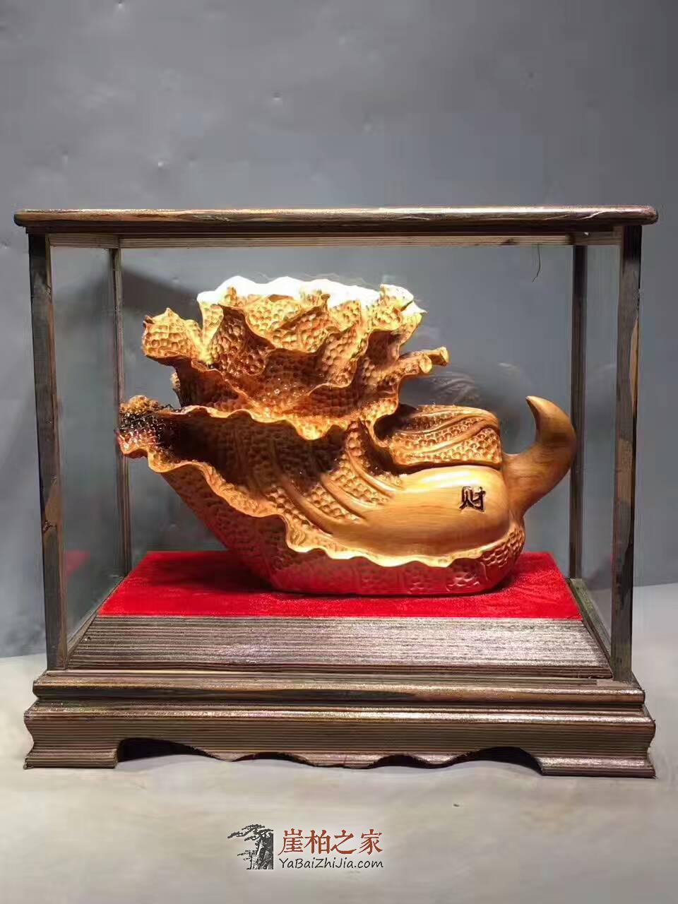 崖柏双色料摆件《白菜归来》招财风水陈设-1