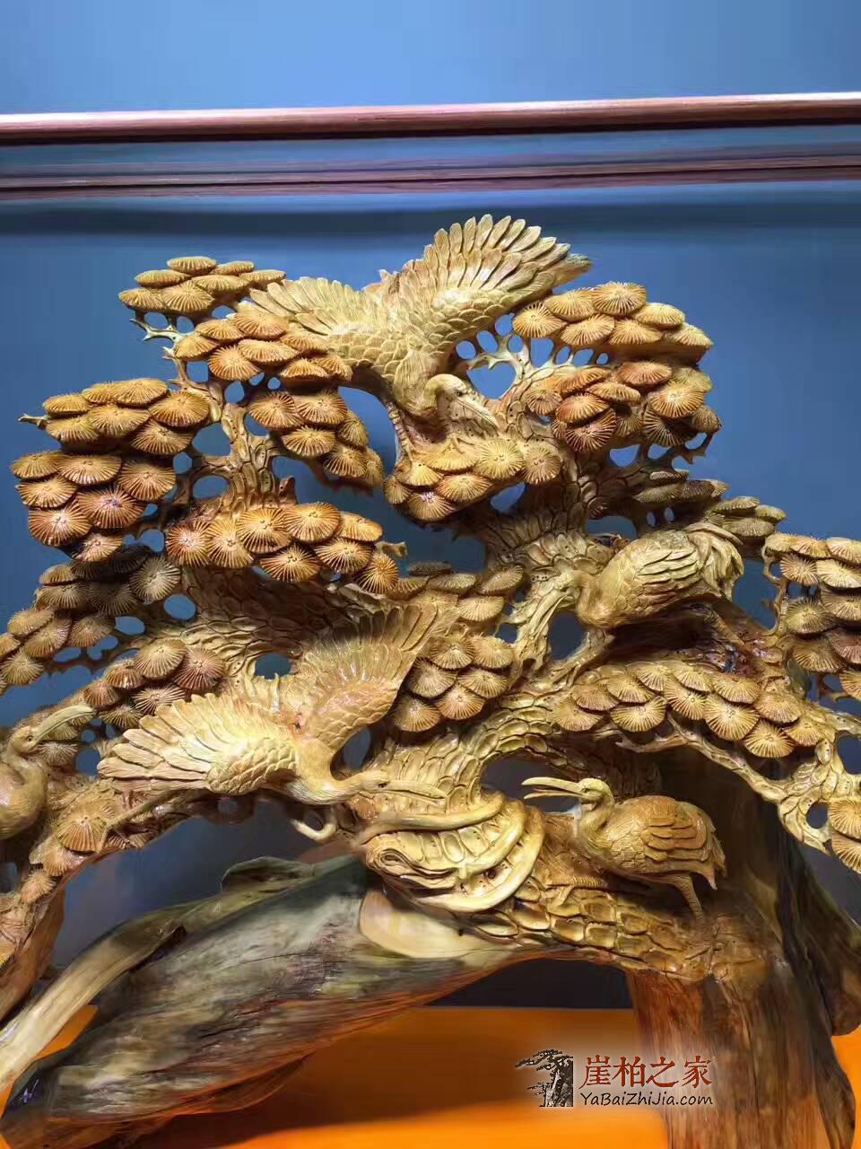 崖柏根雕《松鹤延年》 延年益寿之寓意收藏送礼之佳品-9