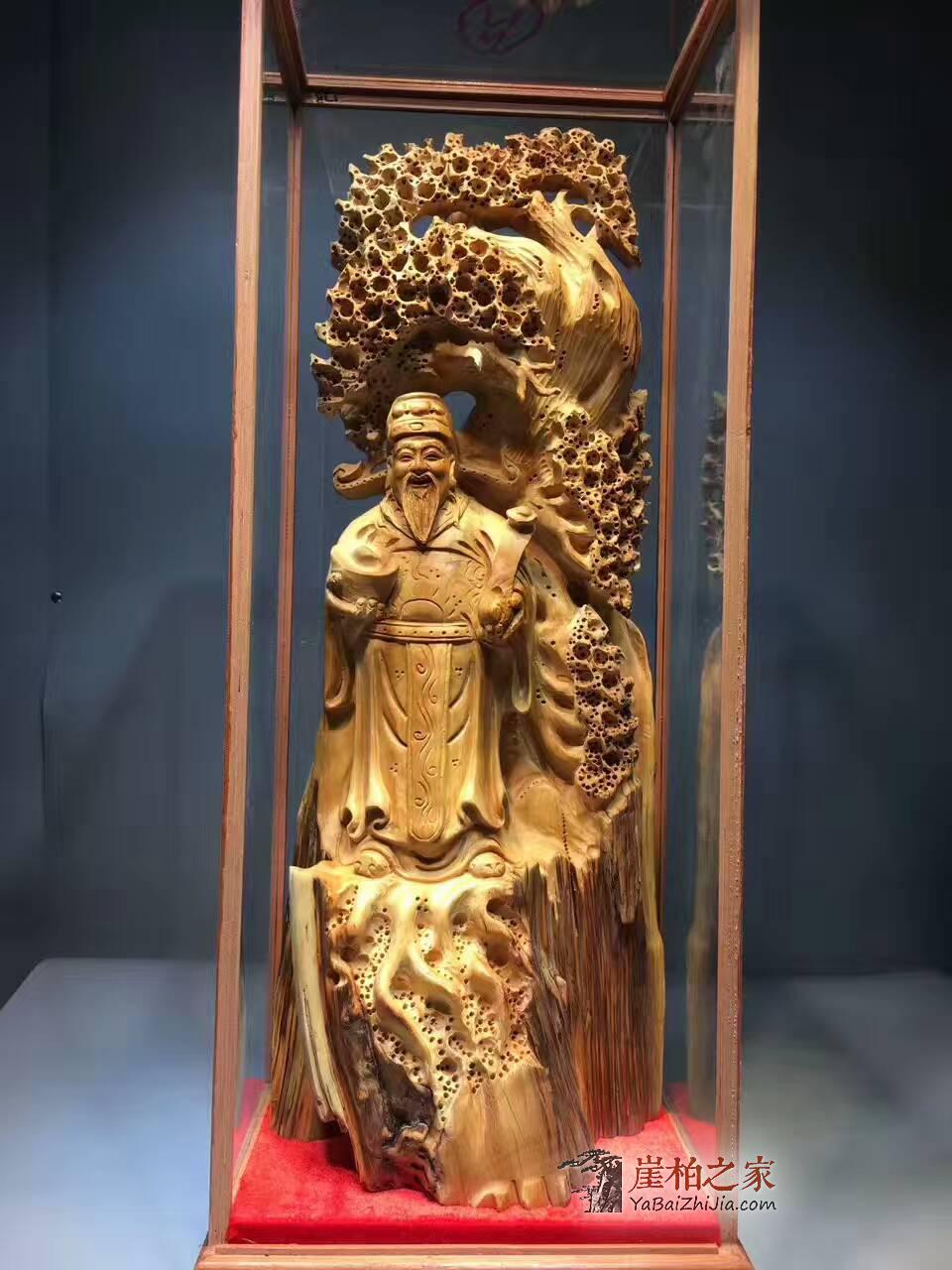 崖柏根雕《财神》正宗太行料全陈化全缕空打造-7