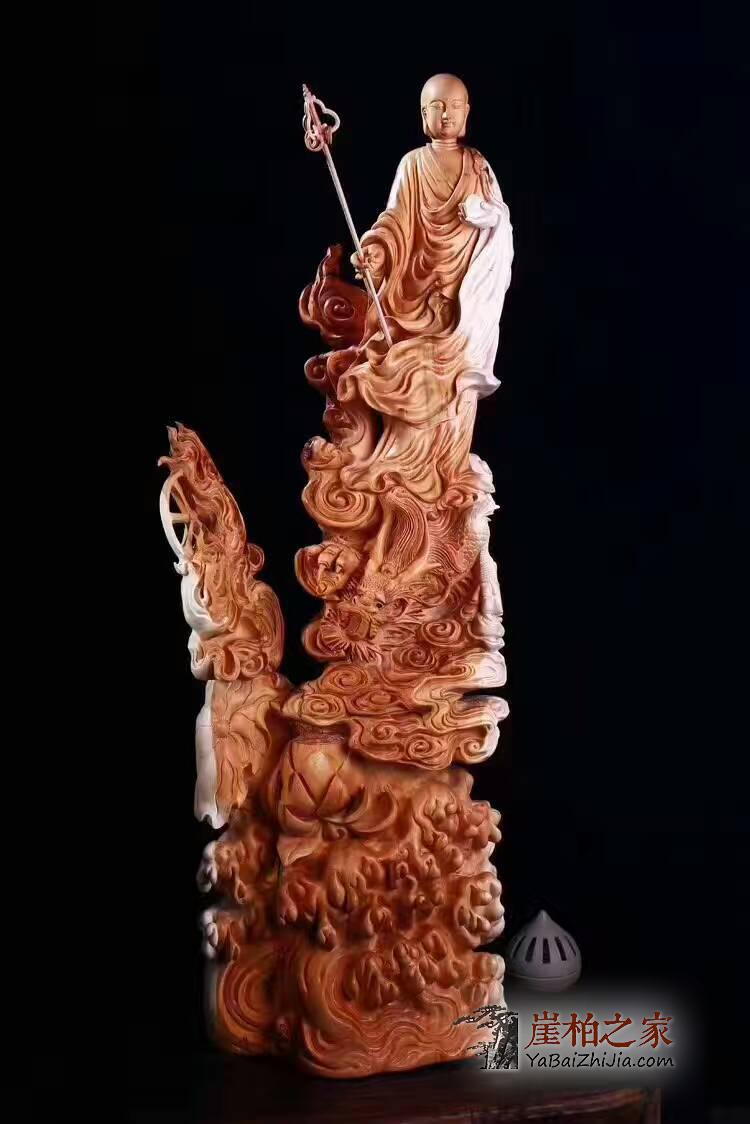 超级霸气的崖柏工艺品《御龙地藏王》 镇宅绝佳首选-5