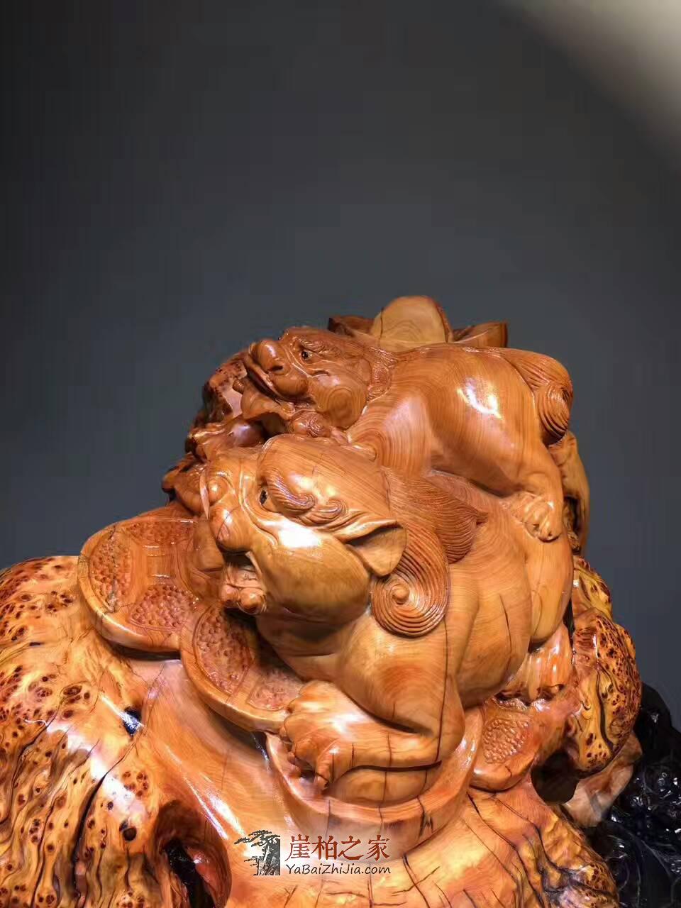 崖柏招财摆件《招财貔貅》正宗太行崖柏陈化料爆满瘤-1