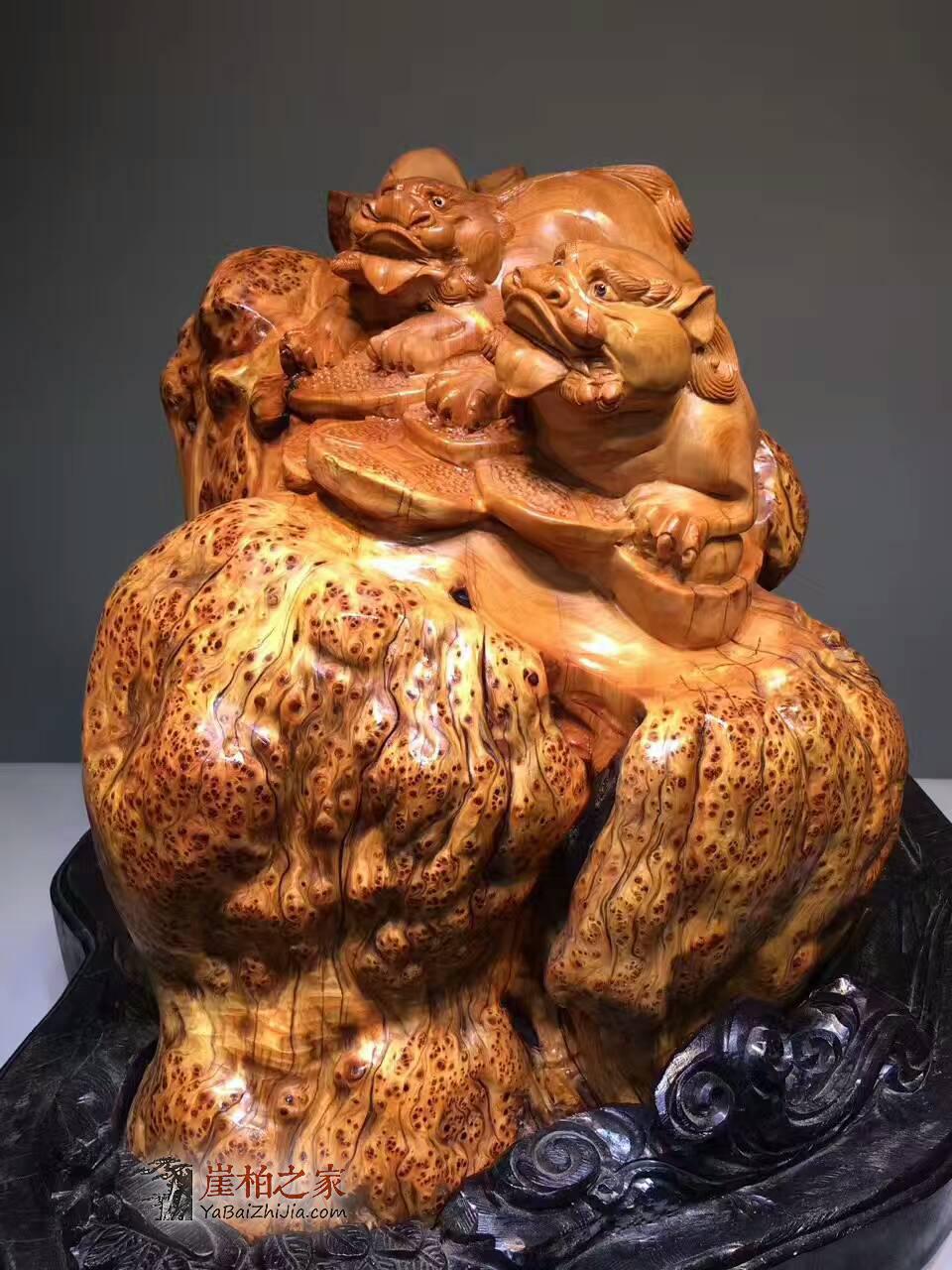 崖柏招财摆件《招财貔貅》正宗太行崖柏陈化料爆满瘤-6