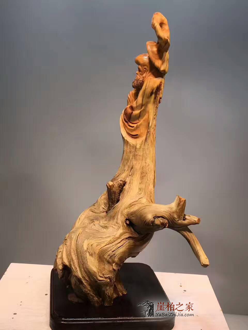 崖柏随形根艺《达摩》太行陈化眼睛纹-7