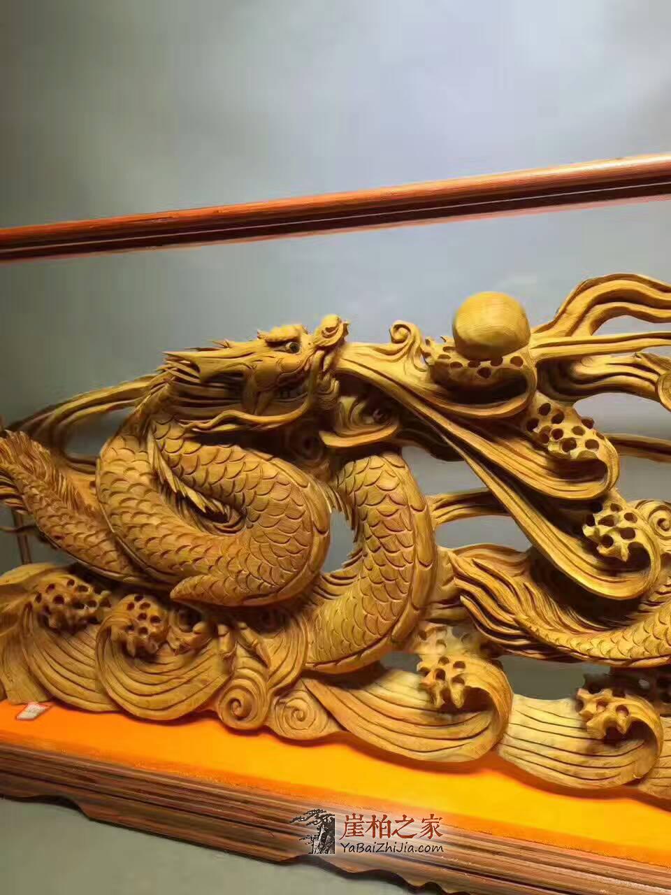 崖柏根雕《双龙戏珠》整体无拼接油性奶香味十足-5