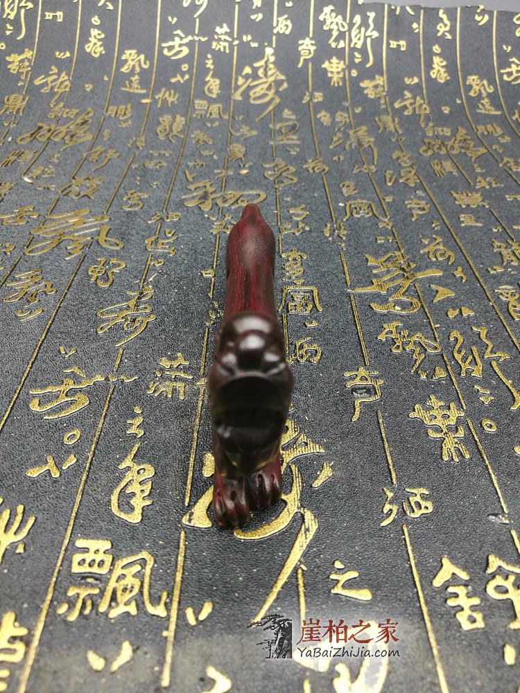 正宗印度小叶紫檀《招财貔貅》小笔架 小叶紫檀摆件-4
