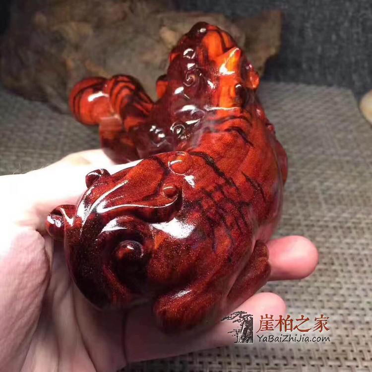 印度小叶紫檀《戏球招财貔貅》桌面小摆件，手把件！-7