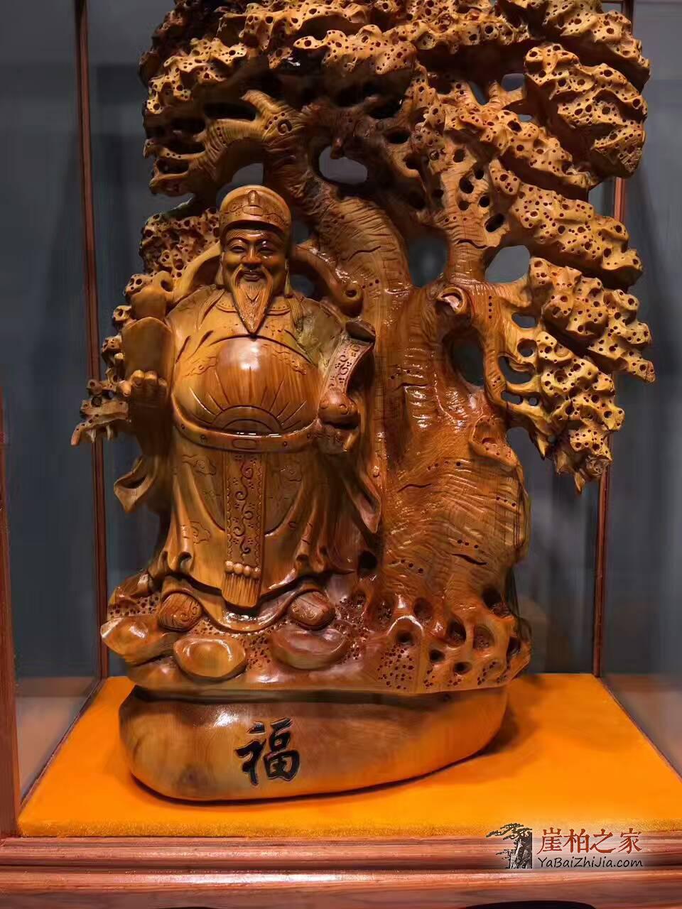 崖柏根雕作品《财神爷》招财风水摆件首选-2