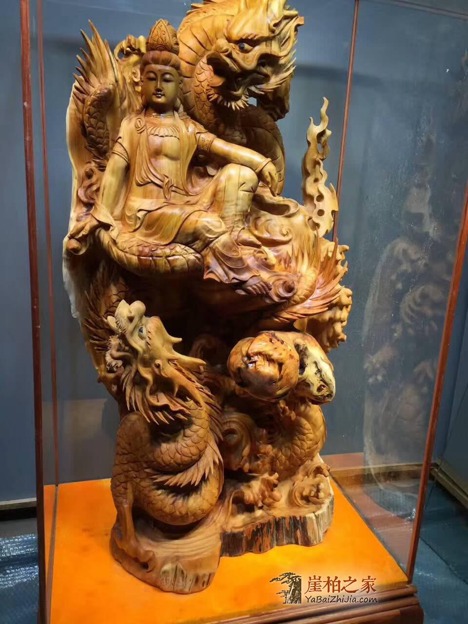 崖柏绝美摆件《双龙自在观音》霸气镇宅首选-2