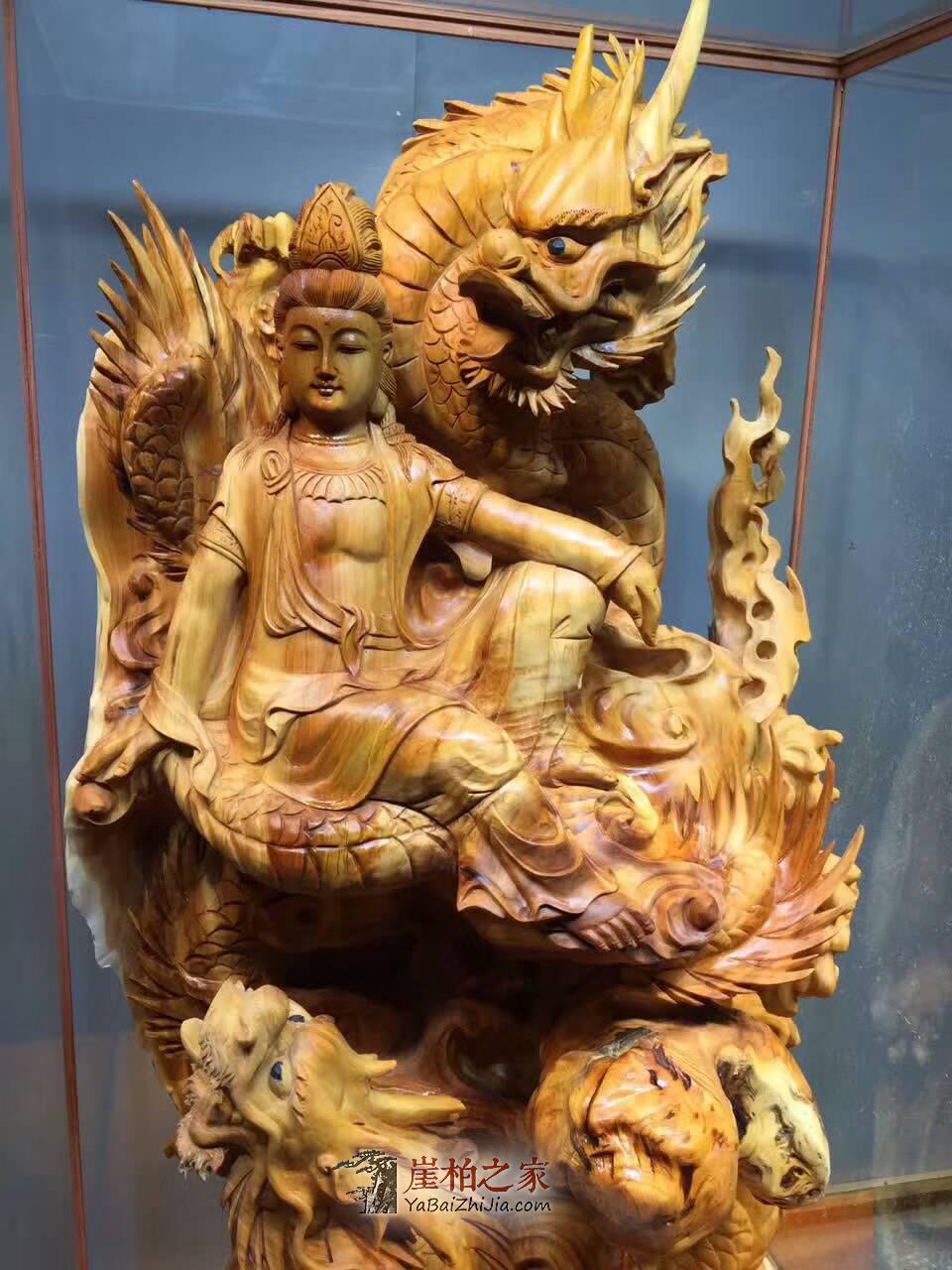 崖柏绝美摆件《双龙自在观音》霸气镇宅首选-6