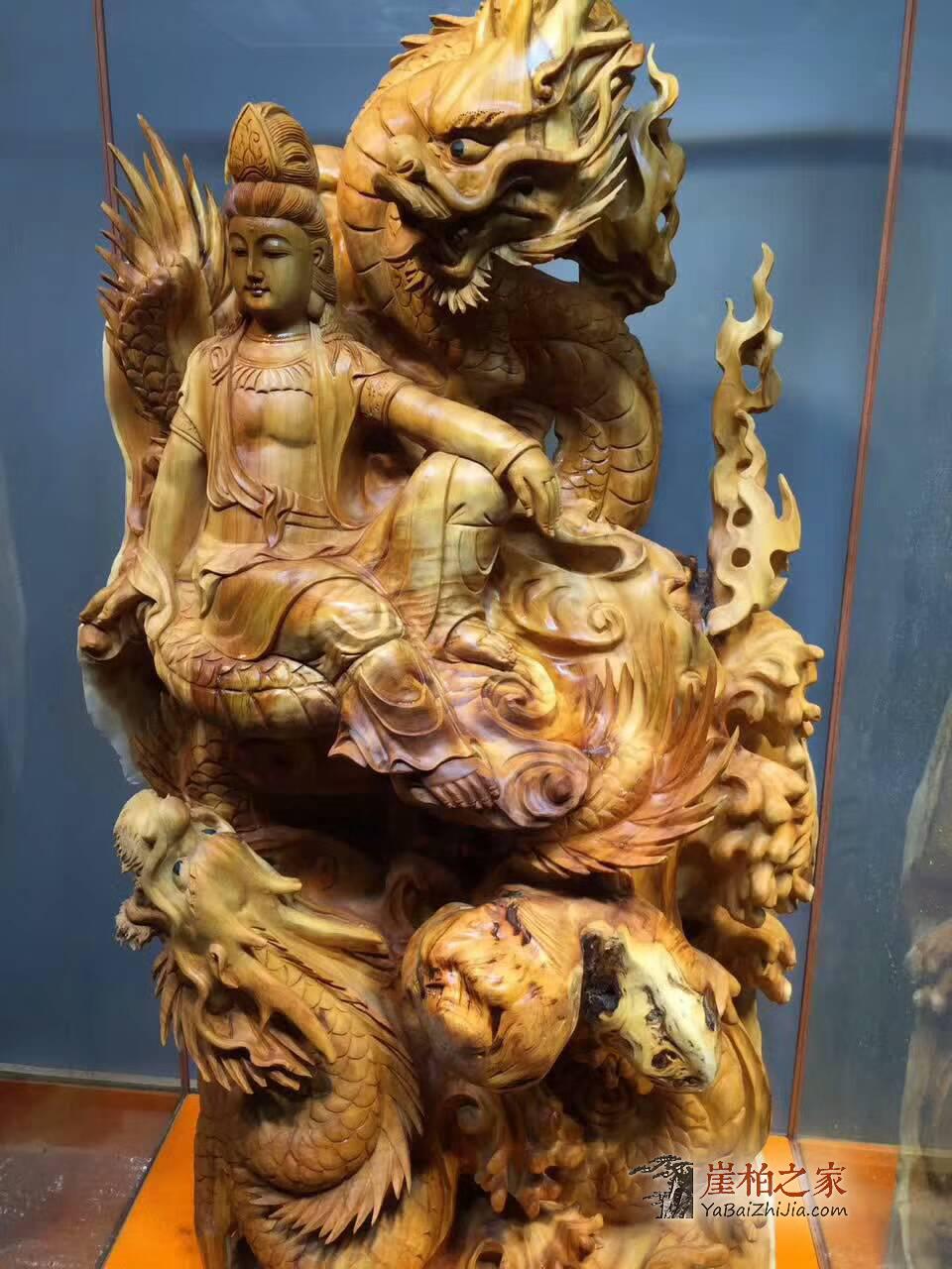 崖柏绝美摆件《双龙自在观音》霸气镇宅首选-7