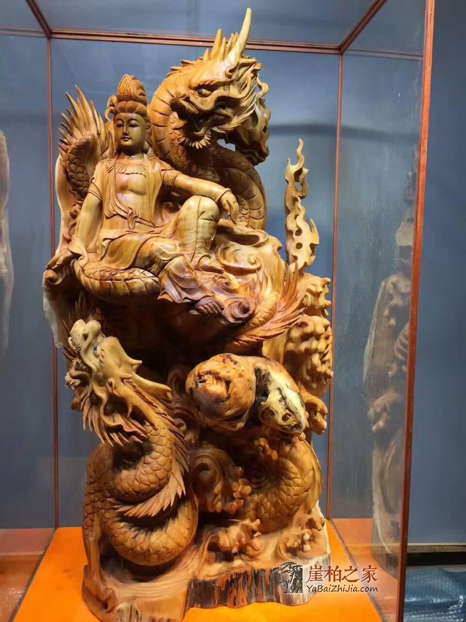 崖柏绝美摆件《双龙自在观音》霸气镇宅首选-9