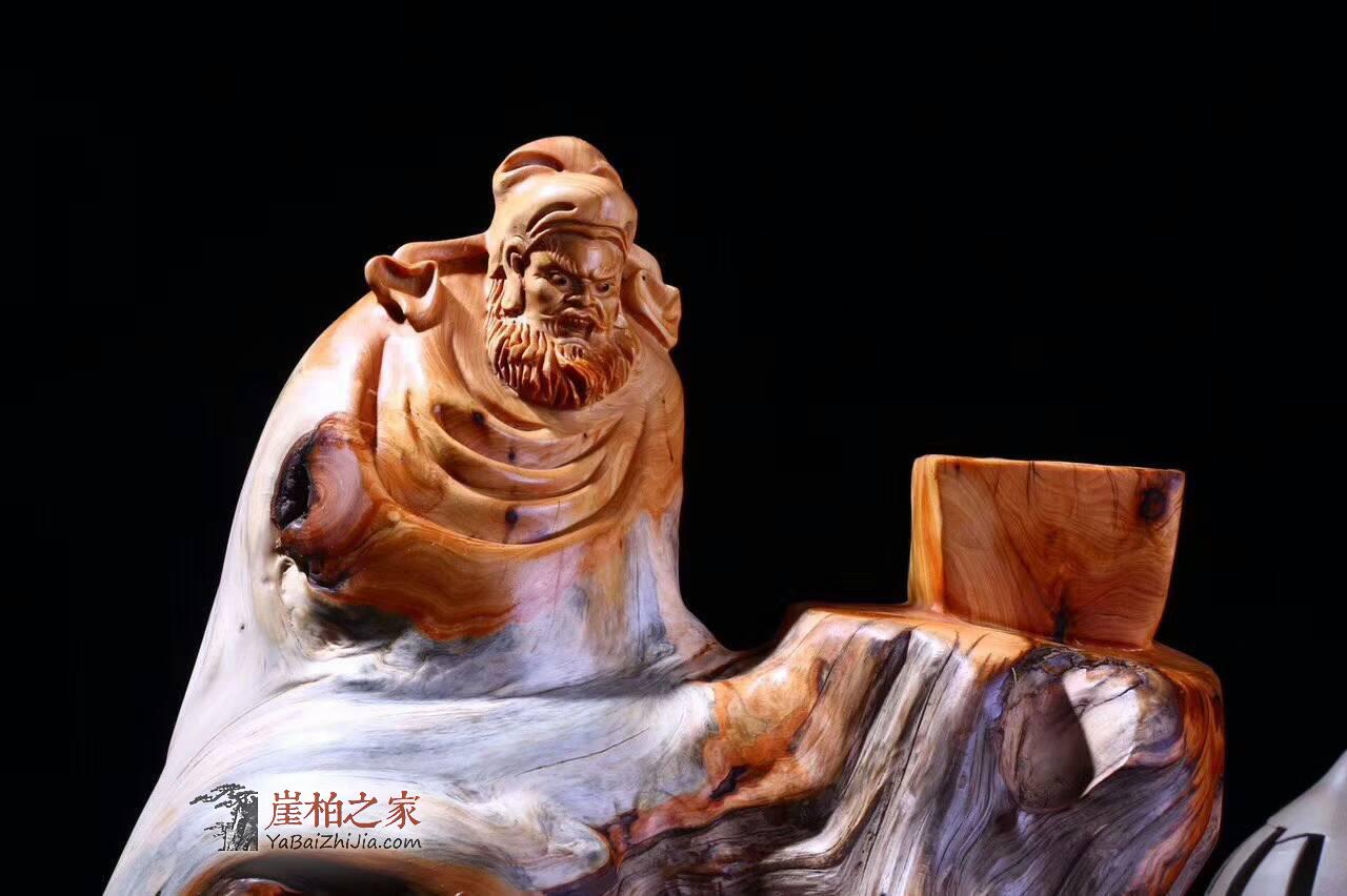 崖柏根雕摆件《天师赐福》庄严神圣带来好运品质完美收藏佳品-2