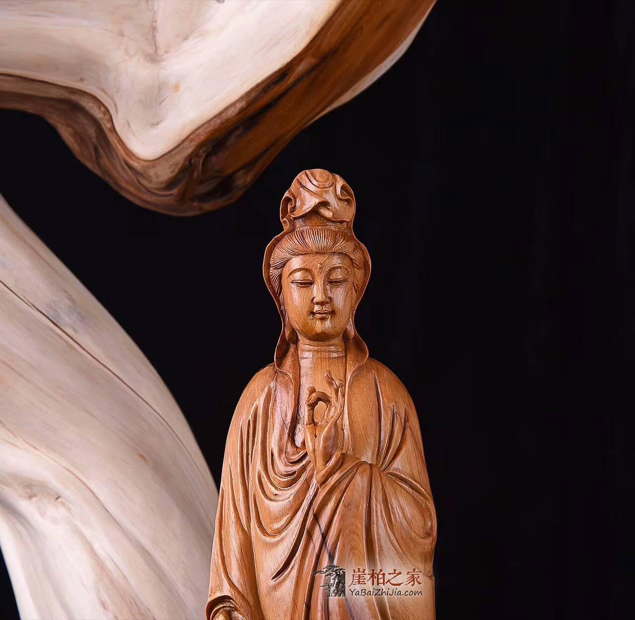 崖柏根雕《滴水观音》飘逸自然行云流水意境深远-1