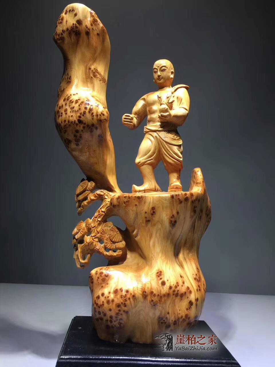 崖柏根艺作品《地藏王》设计独特与众不同满瘤陈化油性爆表-3