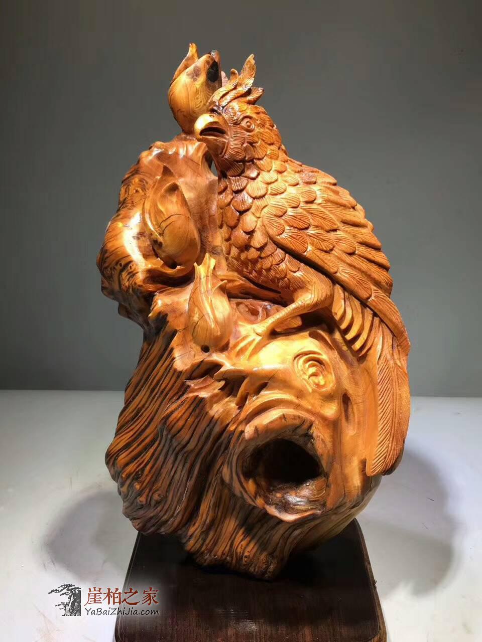 崖柏工艺品《鹦鹉》陈化瘤疤料精雕细刻适合家居收藏-3