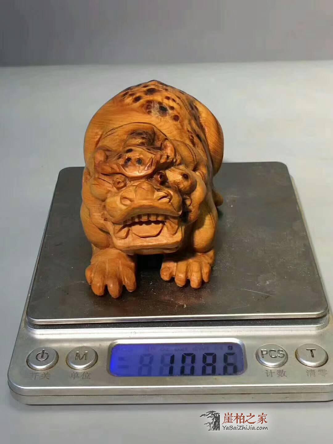 太行崖柏工艺品《貔貅》一对 手工制作栩栩如生-7