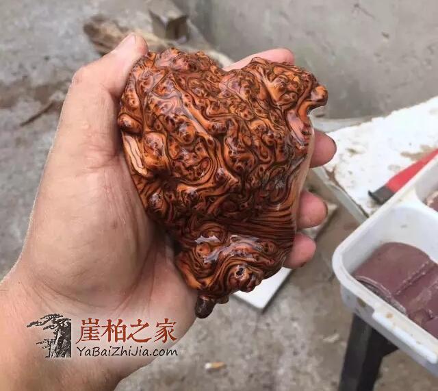 崖柏陈化瘤手把件的DIY制作全过程!-7