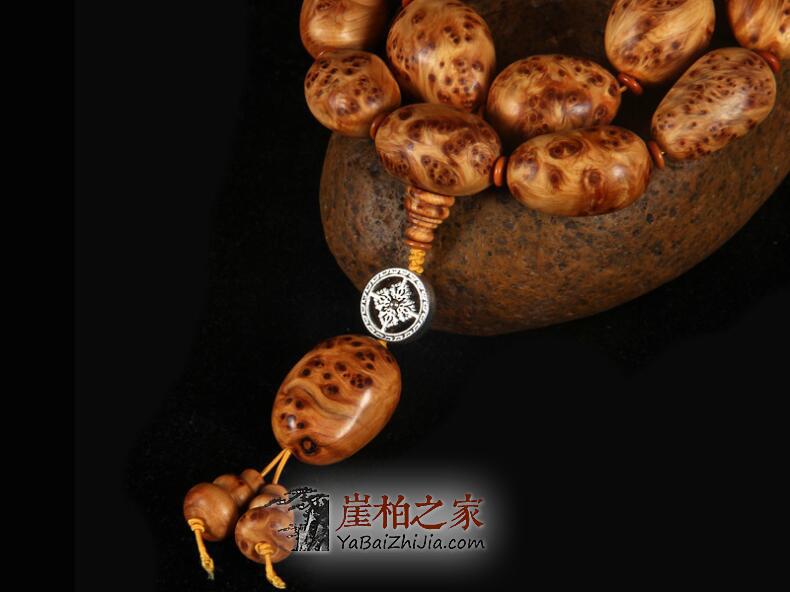 正宗太行崖柏随形手串满瘤疤雀眼手持车挂不定形手把件-3