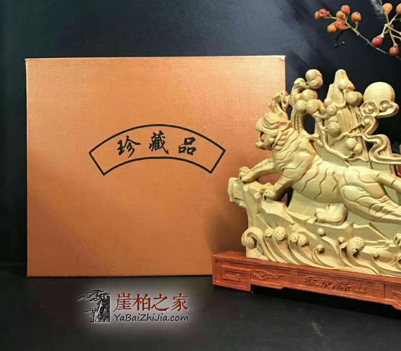 整木崖柏根雕猛虎深山珍藏送礼木质工艺品摆件-7