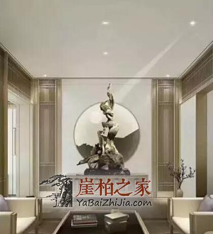 崖柏与背景墙的组合,是家中最靓的一道风景-2