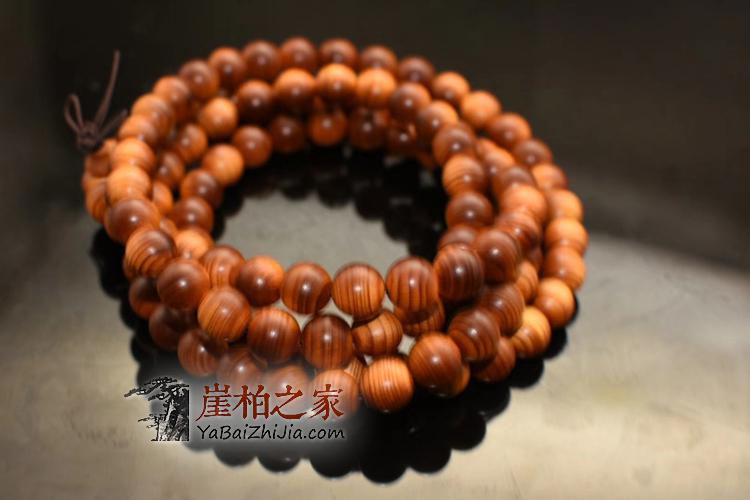 太行高崖陈化崖柏顶级红油骨料1.0*108佛珠手链-5