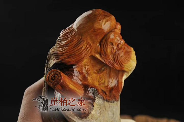 太行崖柏陈化双色雕刻孔子摆件崖柏木雕-6
