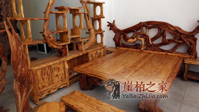 木雕与家具的结合,用艺术手法来创作中国家居生活,崖柏最霸气!-1
