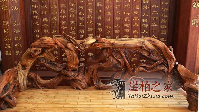 木雕与家具的结合,用艺术手法来创作中国家居生活,崖柏最霸气!-3