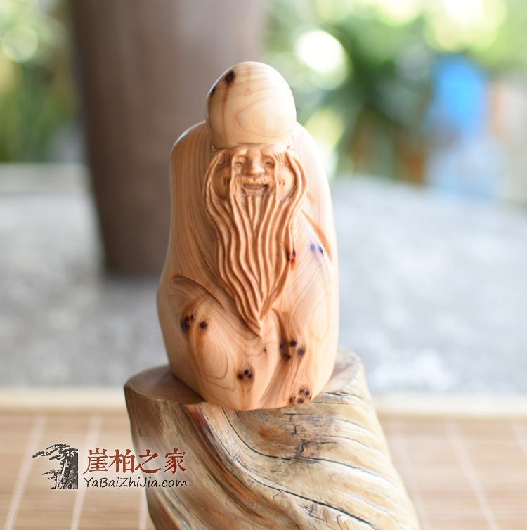 太行崖柏达摩弥勒寿星手把件摆件崖柏原木手工艺品-13