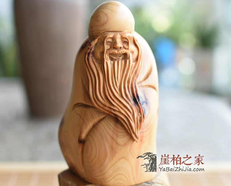 太行崖柏达摩弥勒寿星手把件摆件崖柏原木手工艺品-23