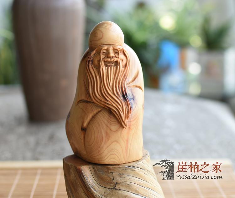 太行崖柏达摩弥勒寿星手把件摆件崖柏原木手工艺品-22