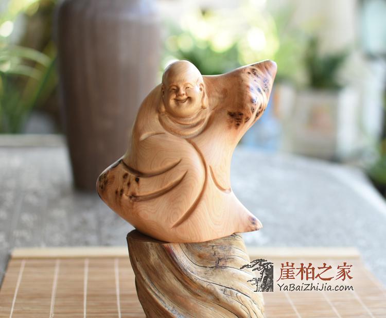 太行崖柏达摩弥勒寿星手把件摆件崖柏原木手工艺品-37